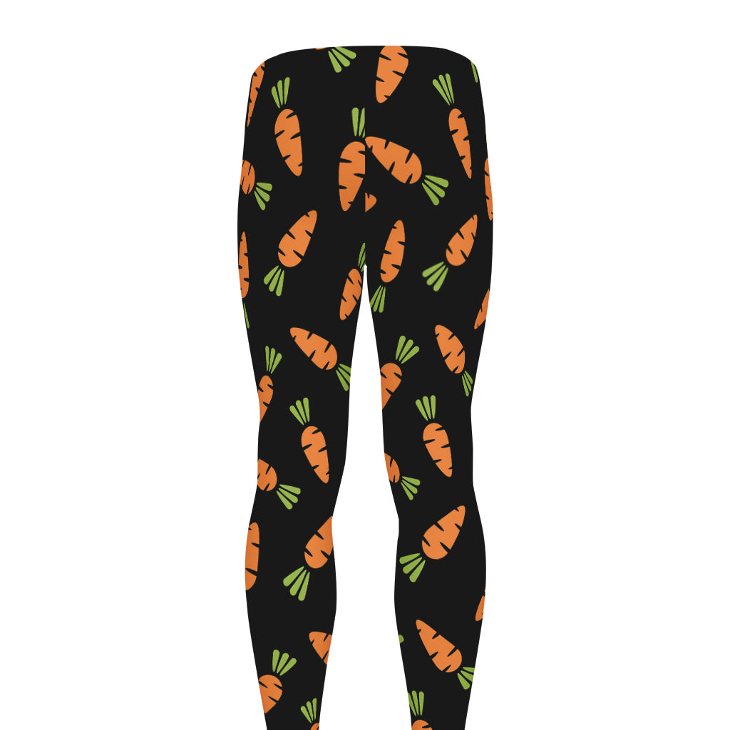Black Carrot Pattern Print Men's leggings