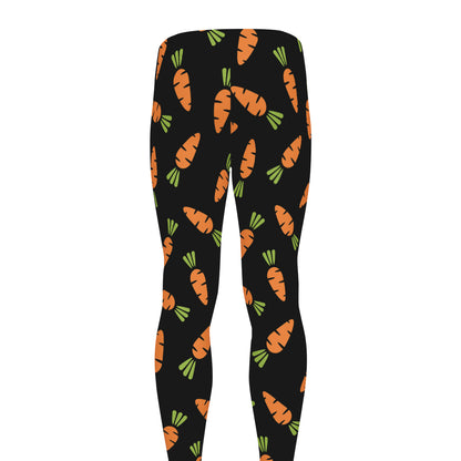 Black Carrot Pattern Print Men's leggings