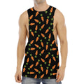 Black Carrot Pattern Print Men's Muscle Tank Top