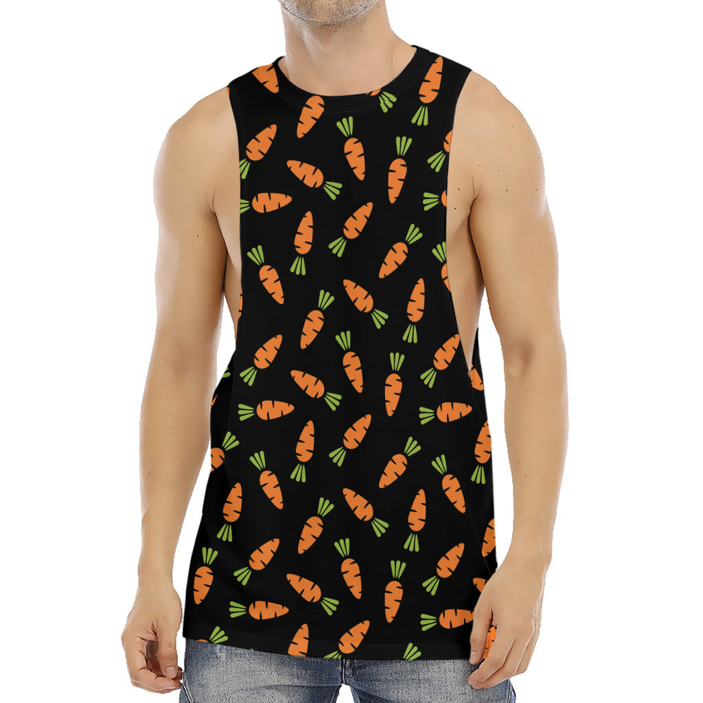 Black Carrot Pattern Print Men's Muscle Tank Top