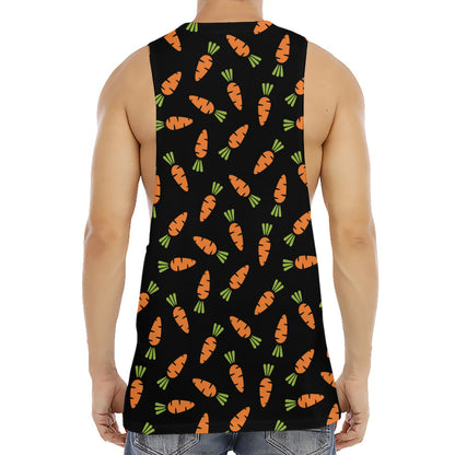 Black Carrot Pattern Print Men's Muscle Tank Top