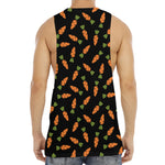 Black Carrot Pattern Print Men's Muscle Tank Top
