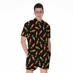 Black Carrot Pattern Print Men's Rompers