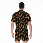 Black Carrot Pattern Print Men's Rompers