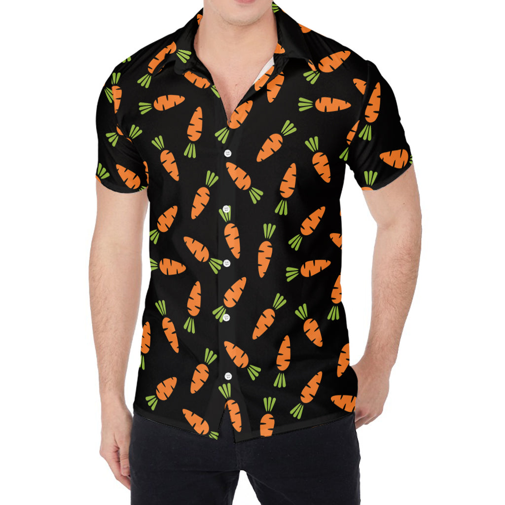 Black Carrot Pattern Print Men's Shirt