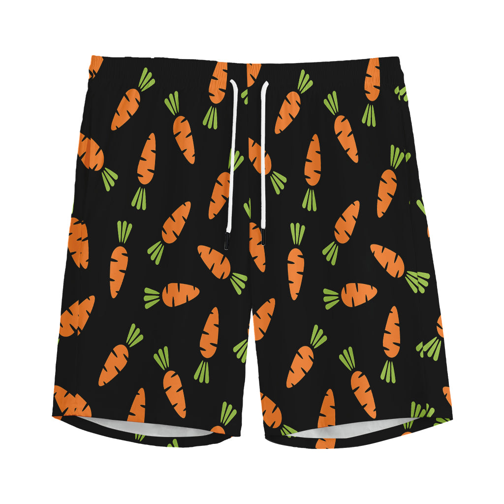 Black Carrot Pattern Print Men's Sports Shorts