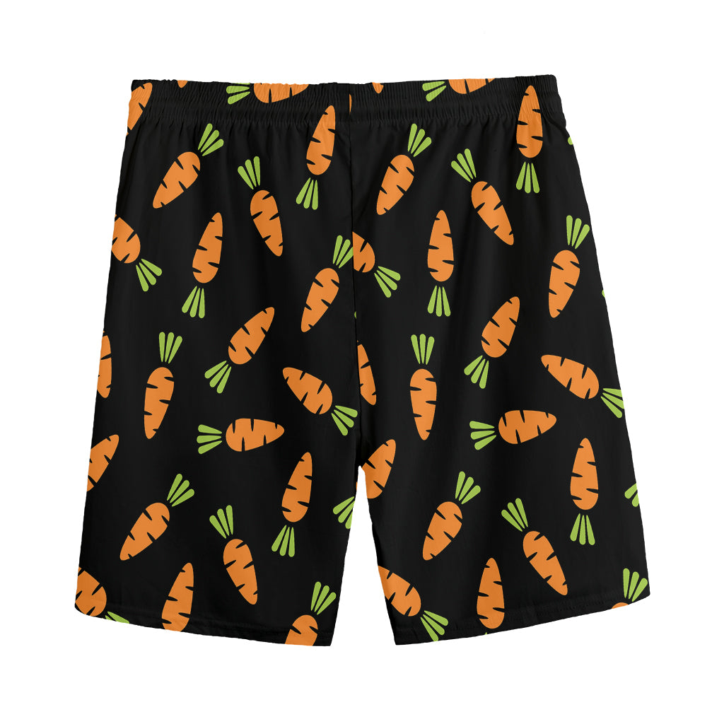 Black Carrot Pattern Print Men's Sports Shorts