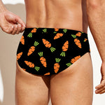 Black Carrot Pattern Print Men's Swim Briefs