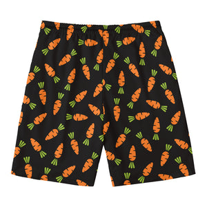 Black Carrot Pattern Print Men's Swim Trunks