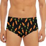 Black Carrot Pattern Print Men's Triangle Swim Briefs