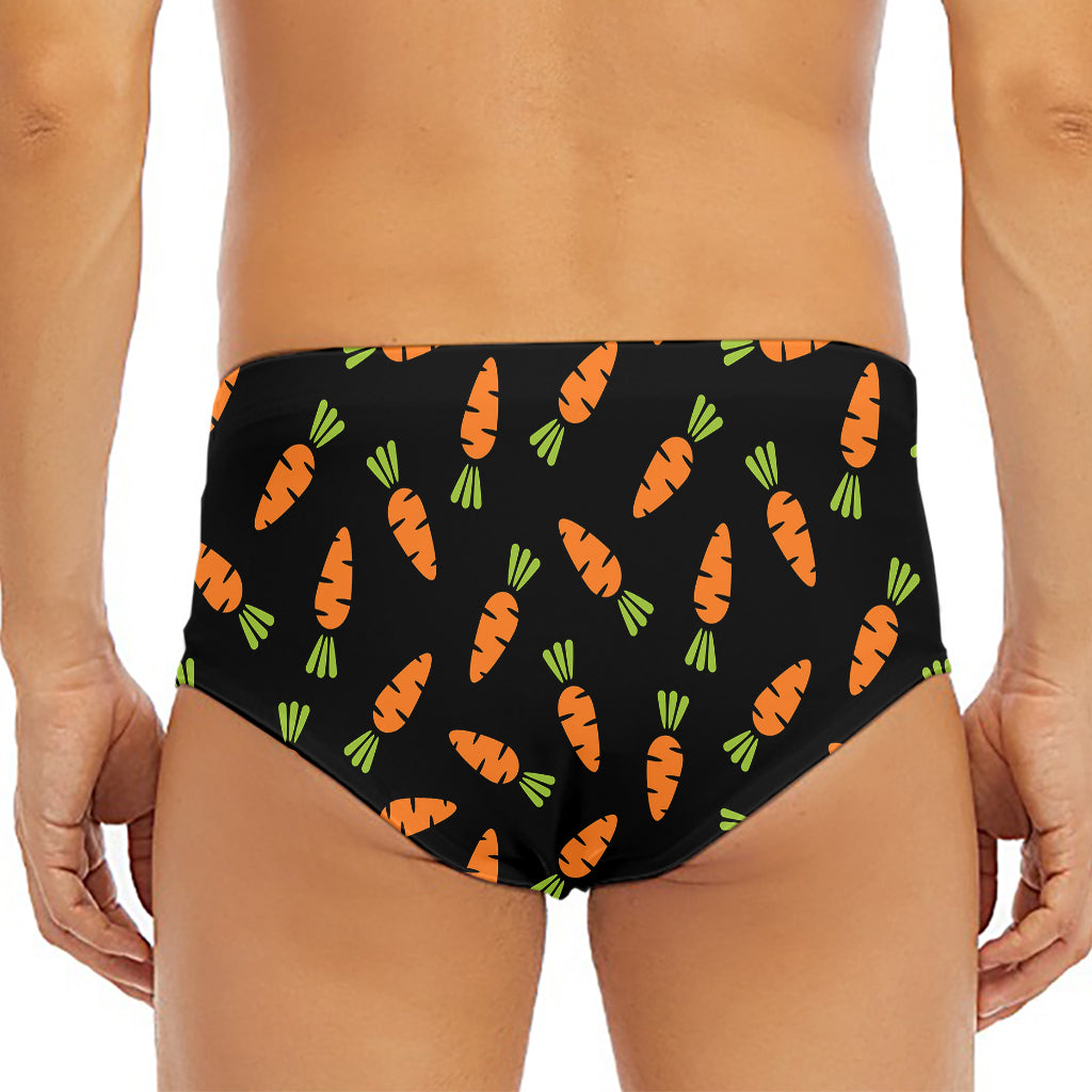 Black Carrot Pattern Print Men's Triangle Swim Briefs