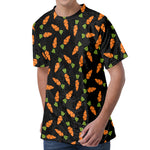 Black Carrot Pattern Print Men's Velvet T-Shirt