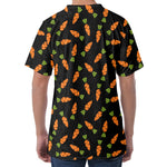 Black Carrot Pattern Print Men's Velvet T-Shirt