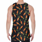 Black Carrot Pattern Print Men's Velvet Tank Top