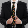 Black Carrot Pattern Print Necktie