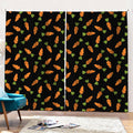 Black Carrot Pattern Print Pencil Pleat Curtains