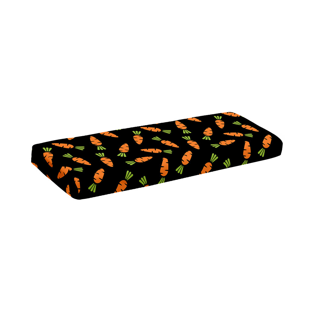 Black Carrot Pattern Print Piano Keyboard Cover