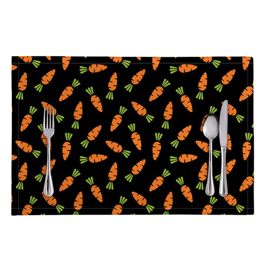 Black Carrot Pattern Print Placemat
