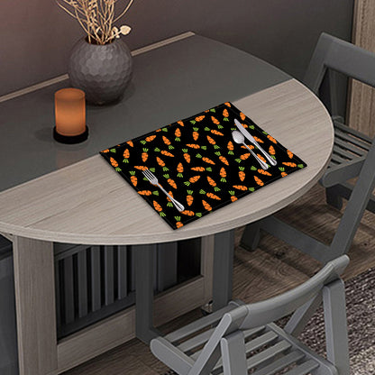 Black Carrot Pattern Print Placemat