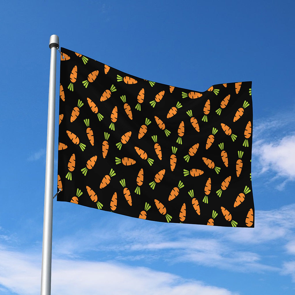 Black Carrot Pattern Print Polyester Flag