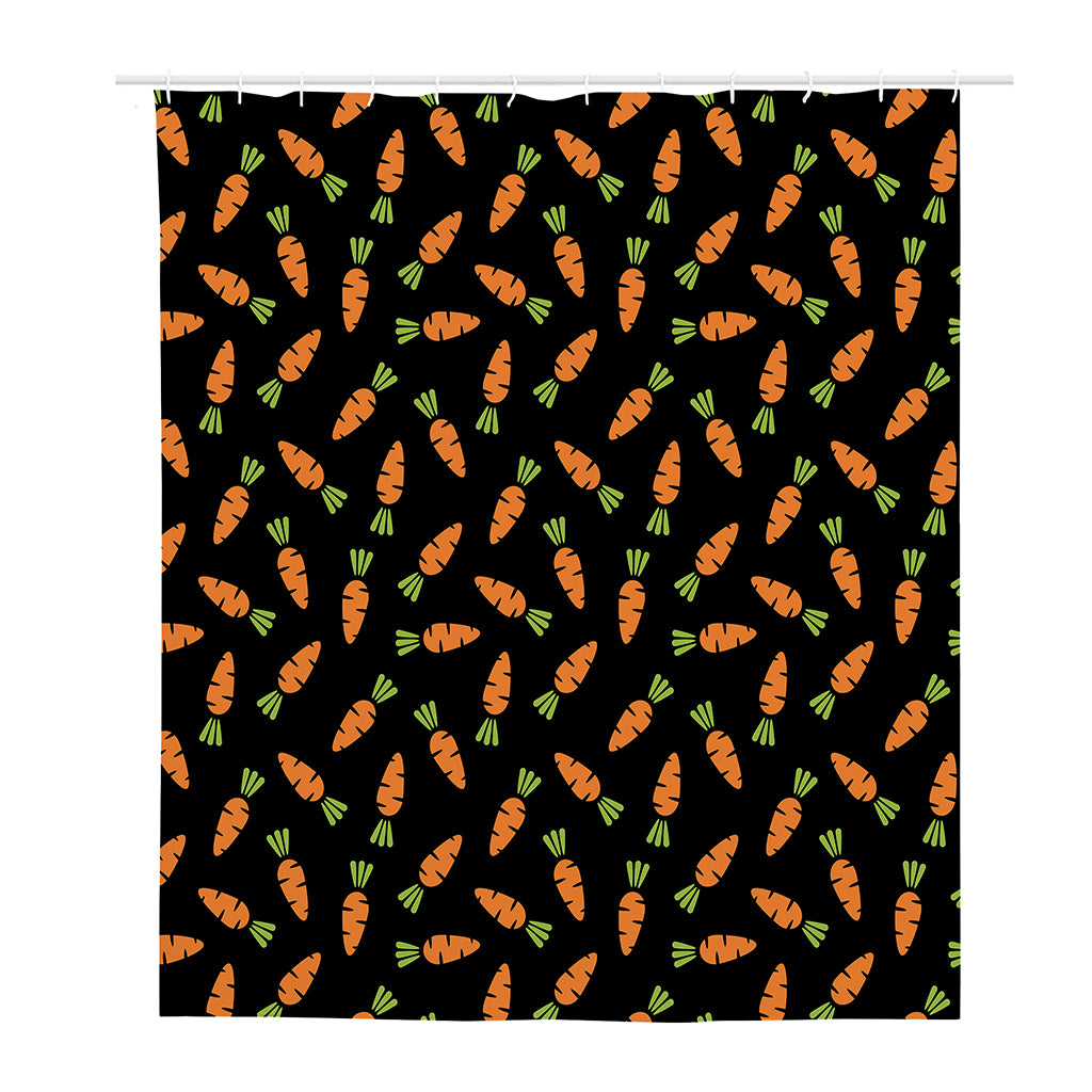 Black Carrot Pattern Print Polyester Shower Curtain