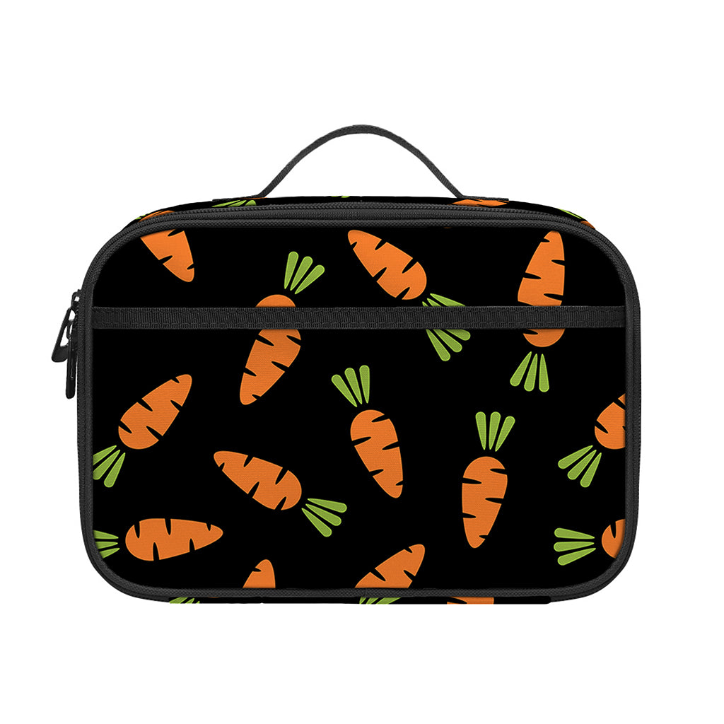 Black Carrot Pattern Print Portable Lunch Bag