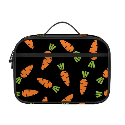 Black Carrot Pattern Print Portable Lunch Bag
