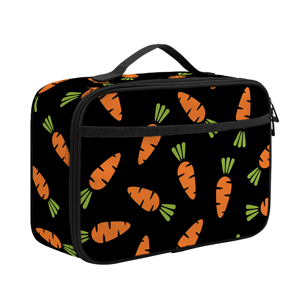 Black Carrot Pattern Print Portable Lunch Bag