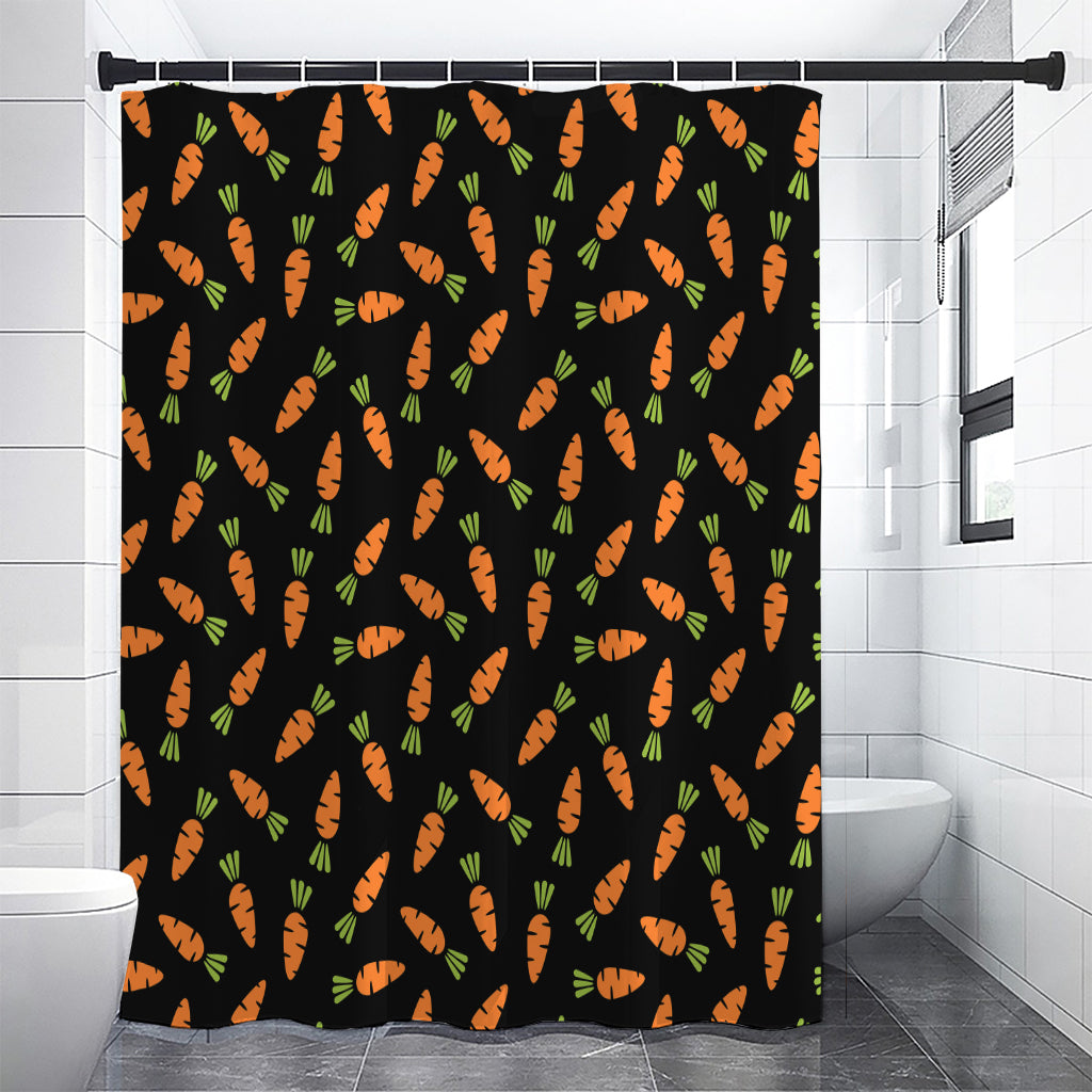 Black Carrot Pattern Print Premium Shower Curtain