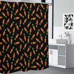 Black Carrot Pattern Print Premium Shower Curtain