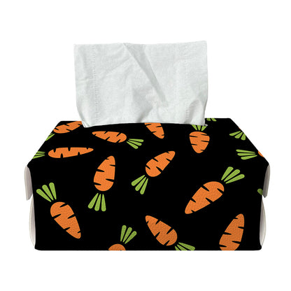 Black Carrot Pattern Print Rectangle Tissue Box Cover