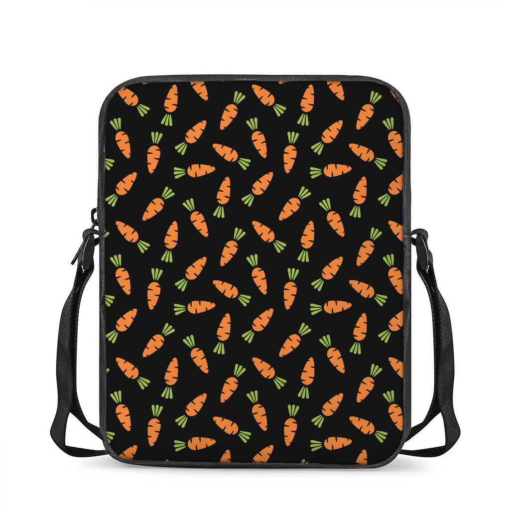 Black Carrot Pattern Print Rectangular Crossbody Bag