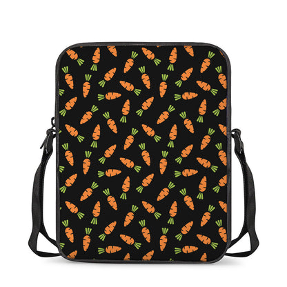 Black Carrot Pattern Print Rectangular Crossbody Bag