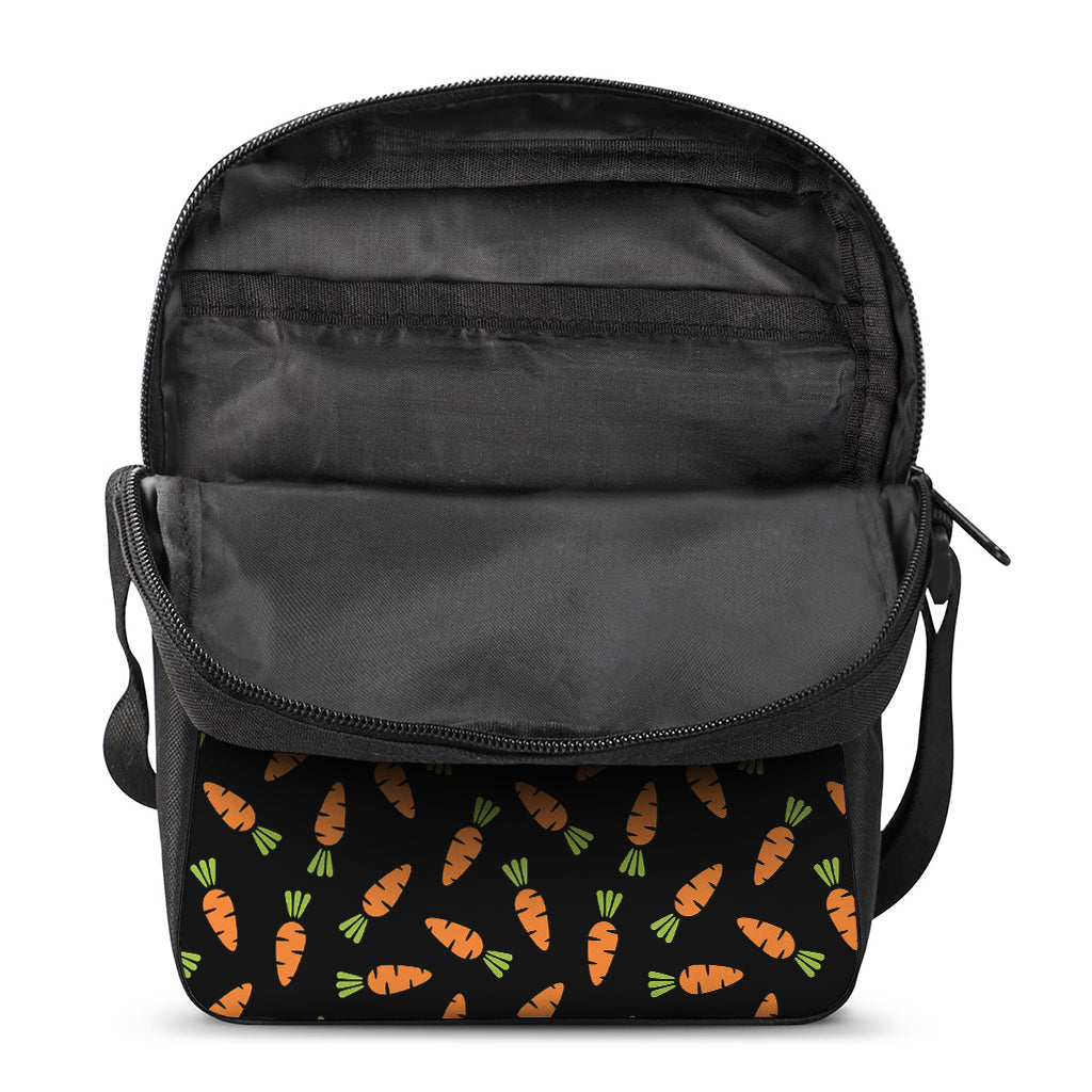 Black Carrot Pattern Print Rectangular Crossbody Bag