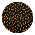 Black Carrot Pattern Print Round Blanket