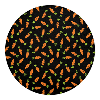 Black Carrot Pattern Print Round Blanket