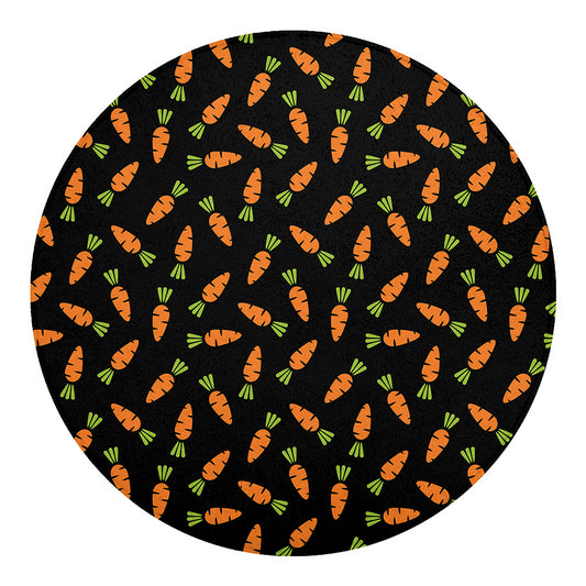 Black Carrot Pattern Print Round Blanket