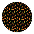 Black Carrot Pattern Print Round Floor Mat