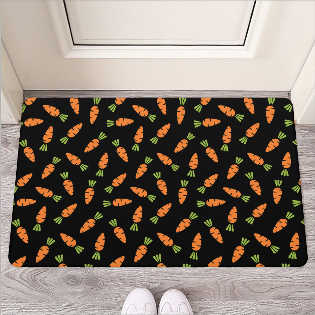 Black Carrot Pattern Print Rubber Doormat