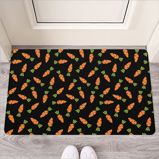 Black Carrot Pattern Print Rubber Doormat