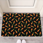 Black Carrot Pattern Print Rubber Doormat