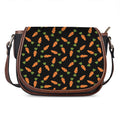 Black Carrot Pattern Print Saddle Bag