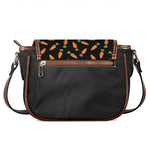 Black Carrot Pattern Print Saddle Bag