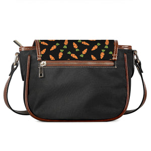 Black Carrot Pattern Print Saddle Bag