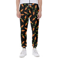 Black Carrot Pattern Print Joggers