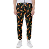 Black Carrot Pattern Print Scuba Joggers