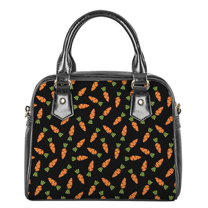 Black Carrot Pattern Print Shoulder Handbag