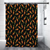 Black Carrot Pattern Print Shower Curtain