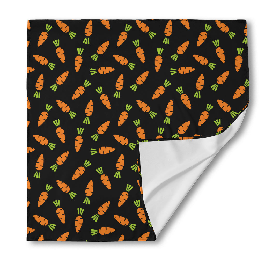 Black Carrot Pattern Print Silk Bandana