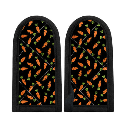 Black Carrot Pattern Print Skillet Handle Cover